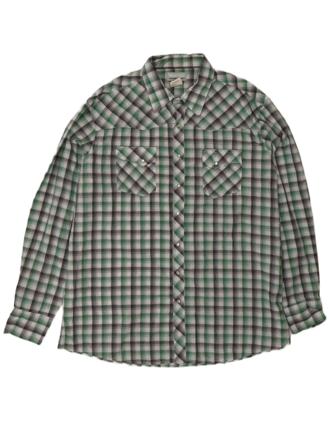 Camicia alta da uomo Wrangler 2XL cotone a quadri verde
