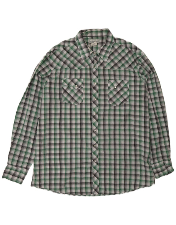Camicia alta da uomo Wrangler 2XL cotone a quadri verde