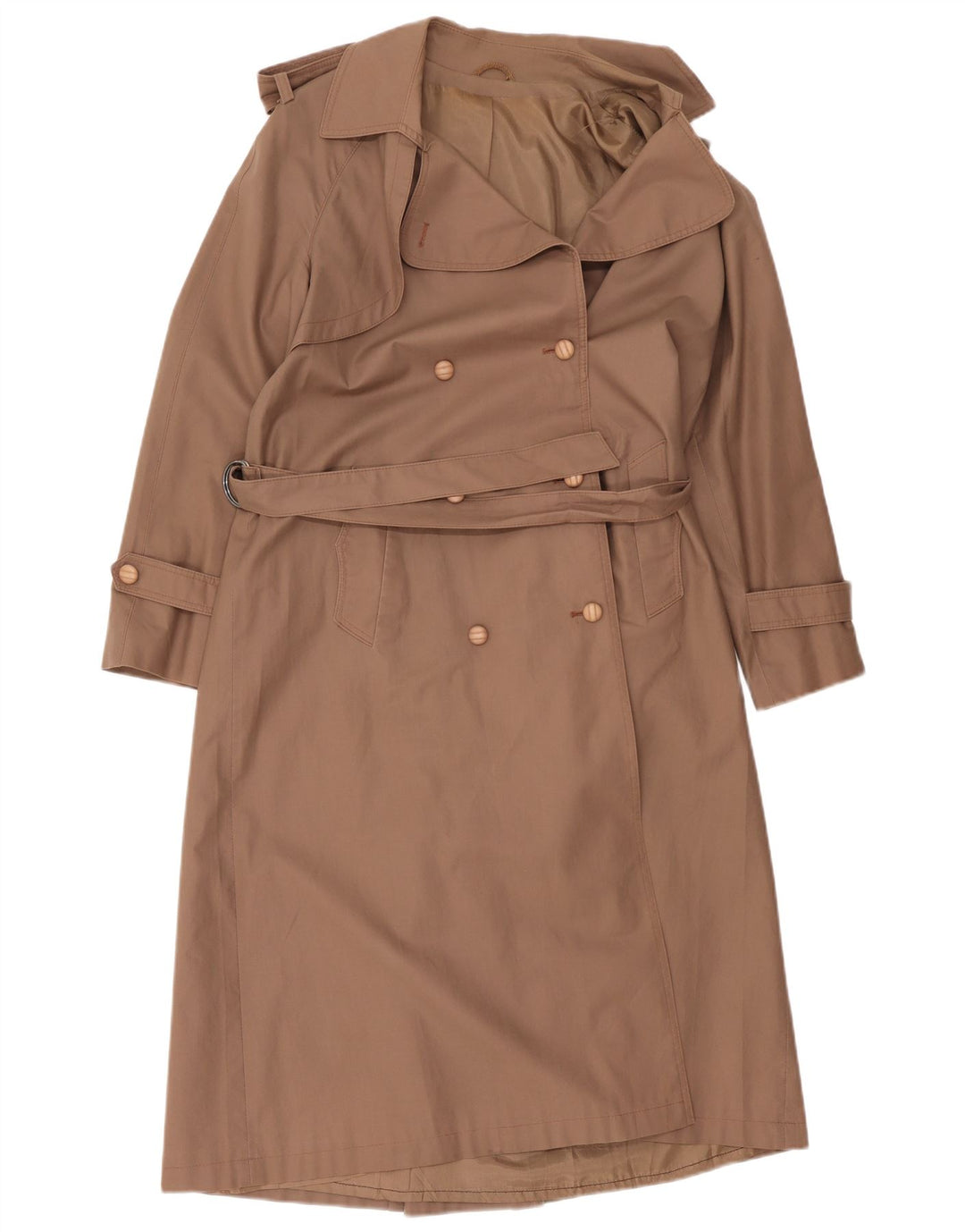 Trench oversize vintage da donna EU 36 piccolo in cotone beige