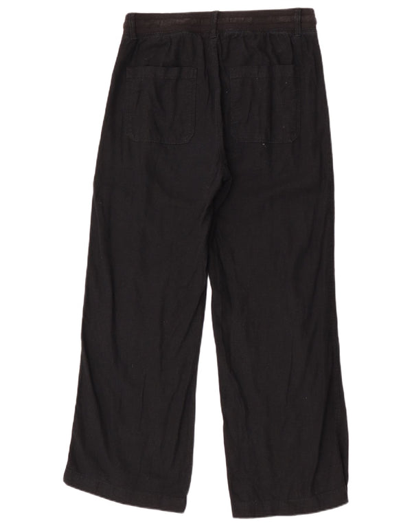 Pantaloni casual a gamba larga da donna Marks & Spencer UK 8 piccoli W28 L27 neri