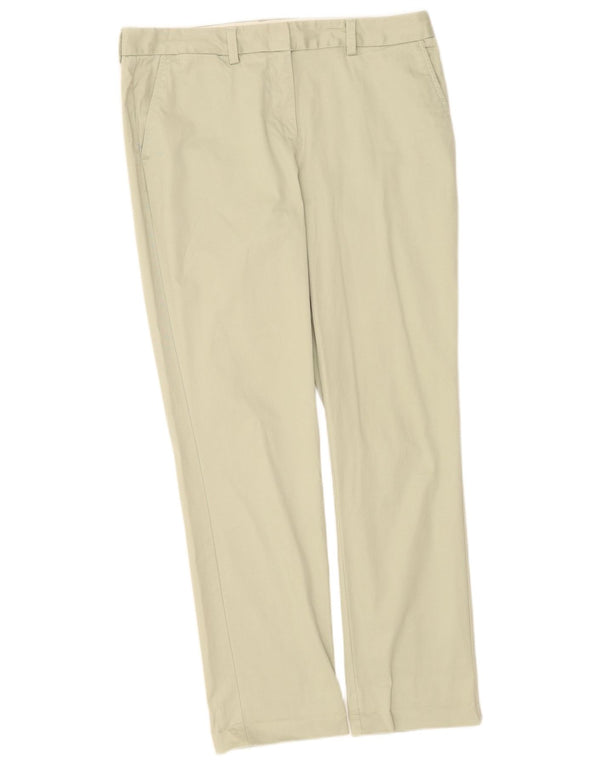 Pantaloni chino dritti a vita media da donna Lands End UK 14 Large W32 L30 Verde