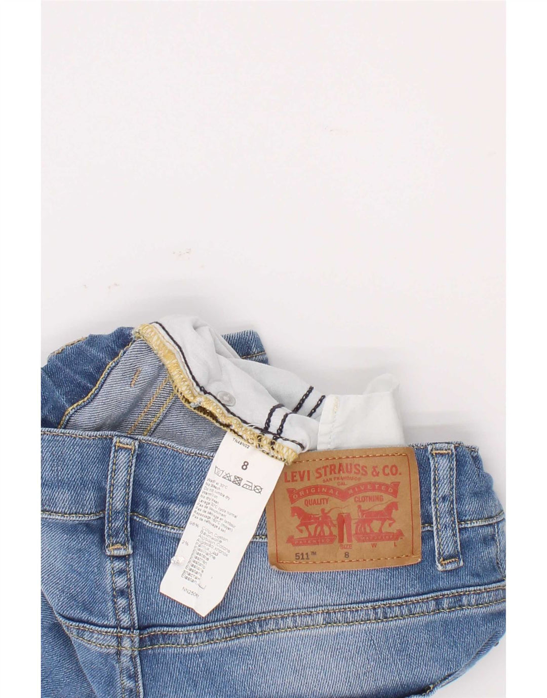 Levi's Ragazzi 511 Pantaloncini di jeans slim 7-8 anni W22 Cotone blu