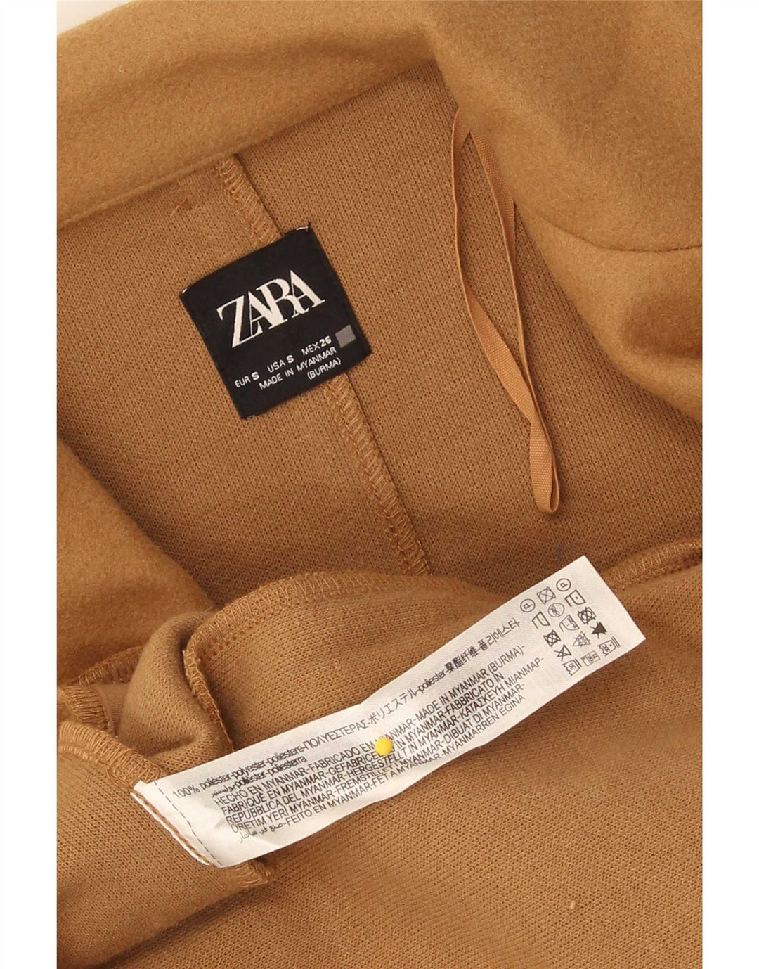 Soprabito aperto da donna Zara UK 10 piccolo poliestere beige