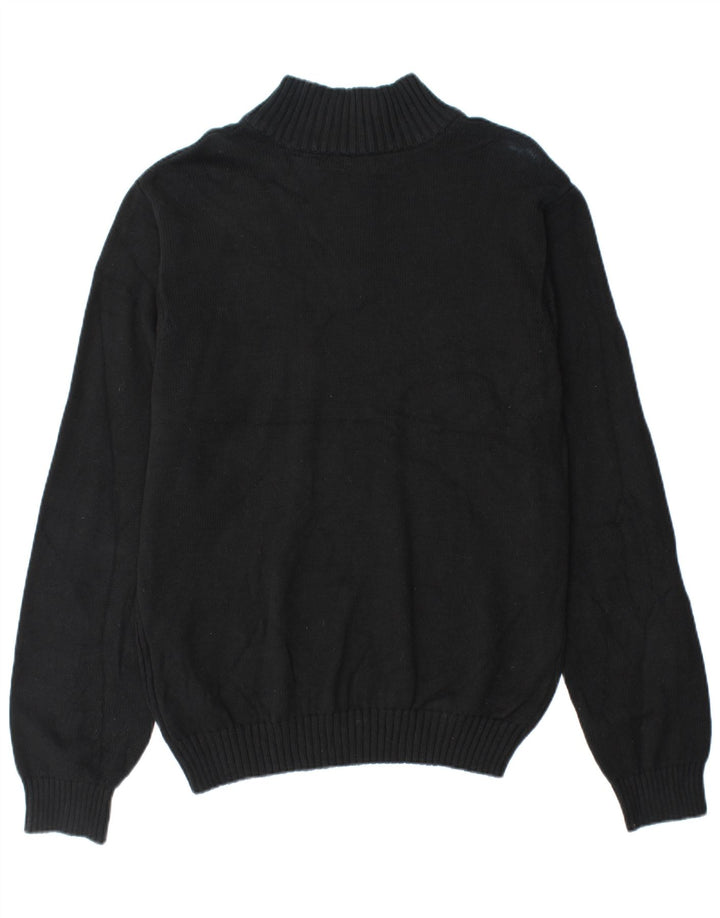 Maglione da uomo con zip e collo Izod XL in cotone nero