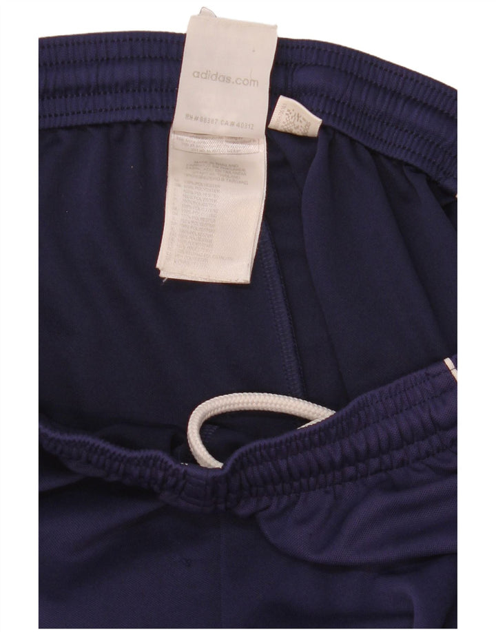 Pantaloncini sportivi da uomo Adidas Medi in poliestere color block blu navy