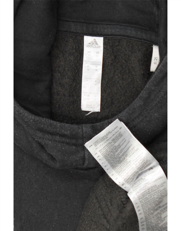 Felpa con cappuccio da uomo Adidas media in cotone nero