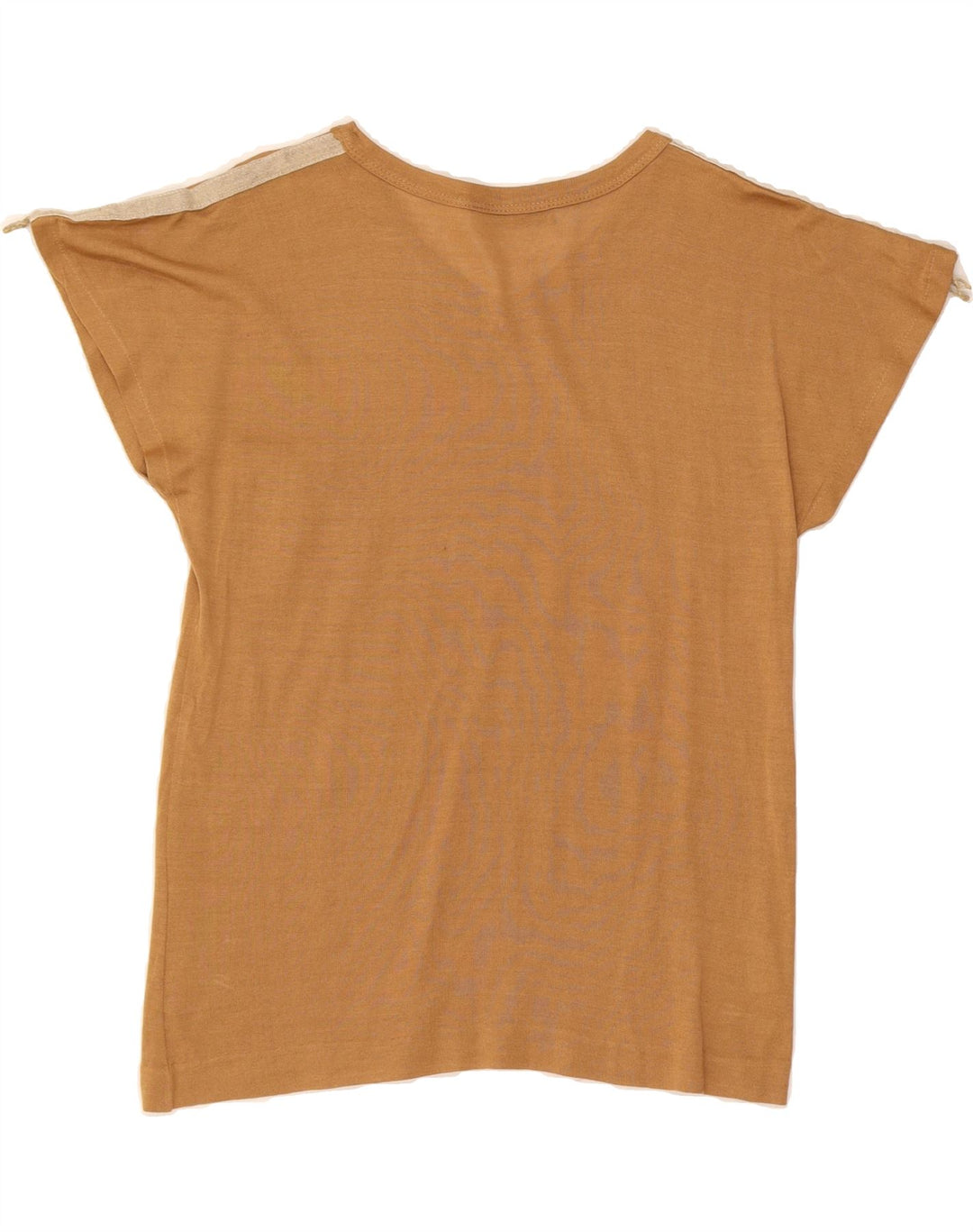 VINTAGE Womens T-Shirt Top IT 46 Large Brown Cotton Vintage Vintage and Second-Hand Vintage from Messina Hembry 