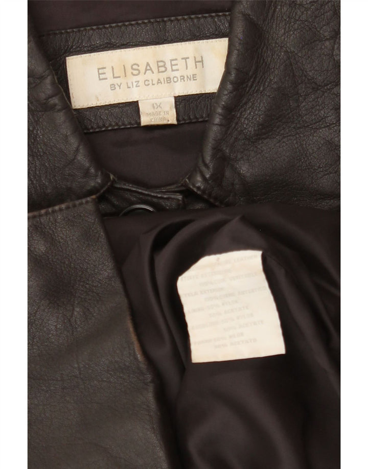 LIZ CLAIBORNE Womens Leather Jacket XL Black Leather Vintage Liz Claiborne and Second-Hand Liz Claiborne from Messina Hembry 