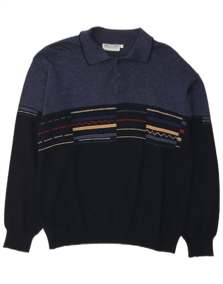 Maglione maglione collo alto da uomo Via Cortesa IT 48 blu navy medio
