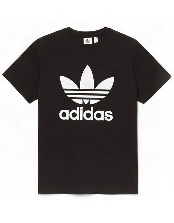 Adidas Womens Graphic T-Shirt Top UK 10 Small Black Cotton