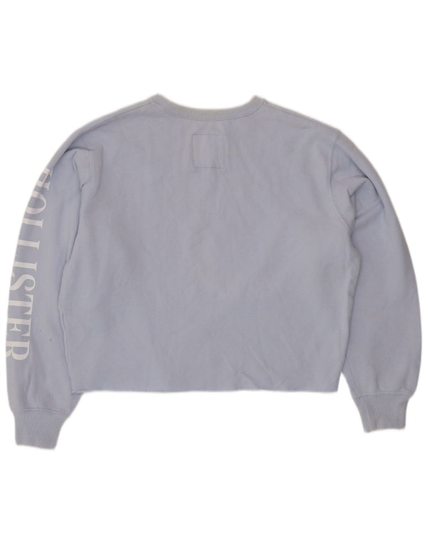 Felpa Hollister da donna oversize con grafica, maglione UK 10 piccolo blu