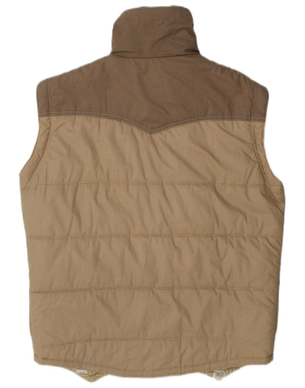 Gilet Imbottito Uomo Anzi Besson IT 50 Large Beige Colourblock Cotton