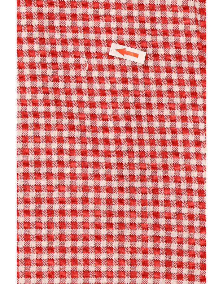 Abito a trapezio da donna Zara UK 8 piccolo poliestere a quadretti rosso