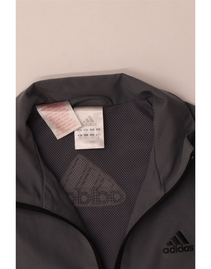 Giacca da tuta da ragazzo Adidas 11-12 anni in poliestere grigio