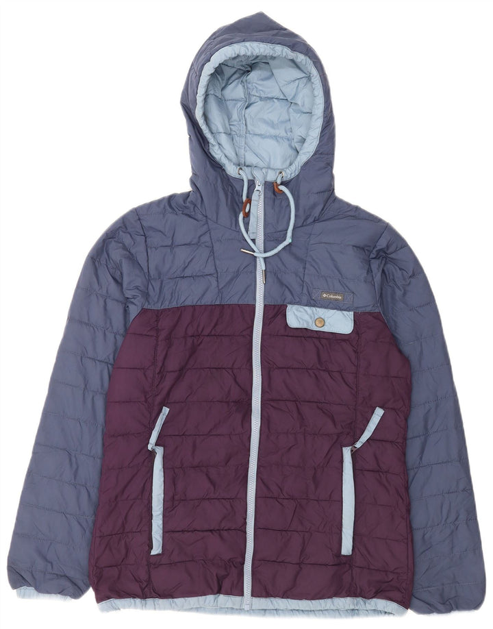 Giacca imbottita con cappuccio da uomo Columbia UK 36 Small Blu Colourblock Poliestere