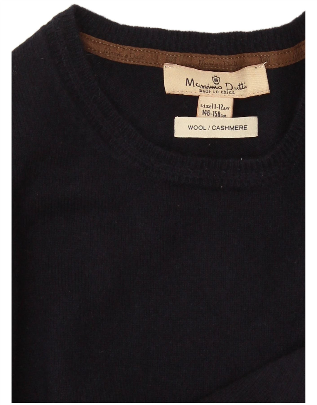 Maglione maglione girocollo da bambino Massimo Dutti 11-12 anni in lana blu navy