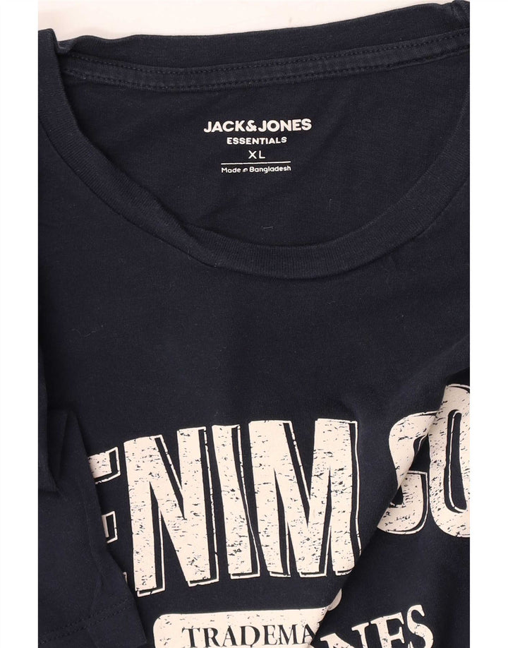 T-shirt grafica da uomo Jack & Jones Top XL Blu navy