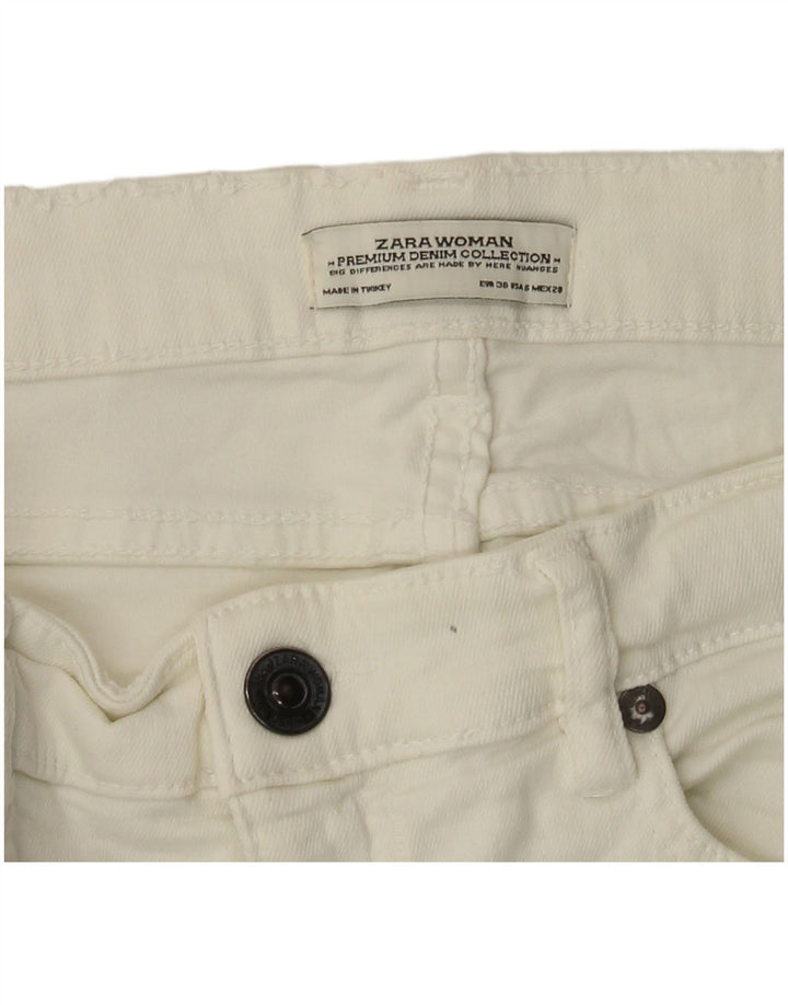 Jeans slim da donna ZARA EU 38 Small W28 L26 Bianco