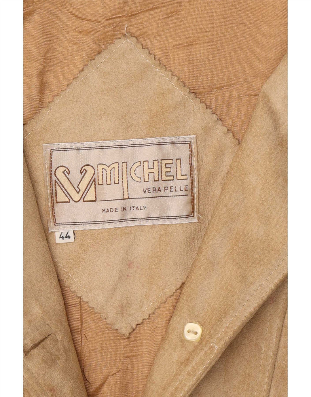 Giacca oversize da donna in pelle scamosciata Michel IT 44 in pelle beige medio