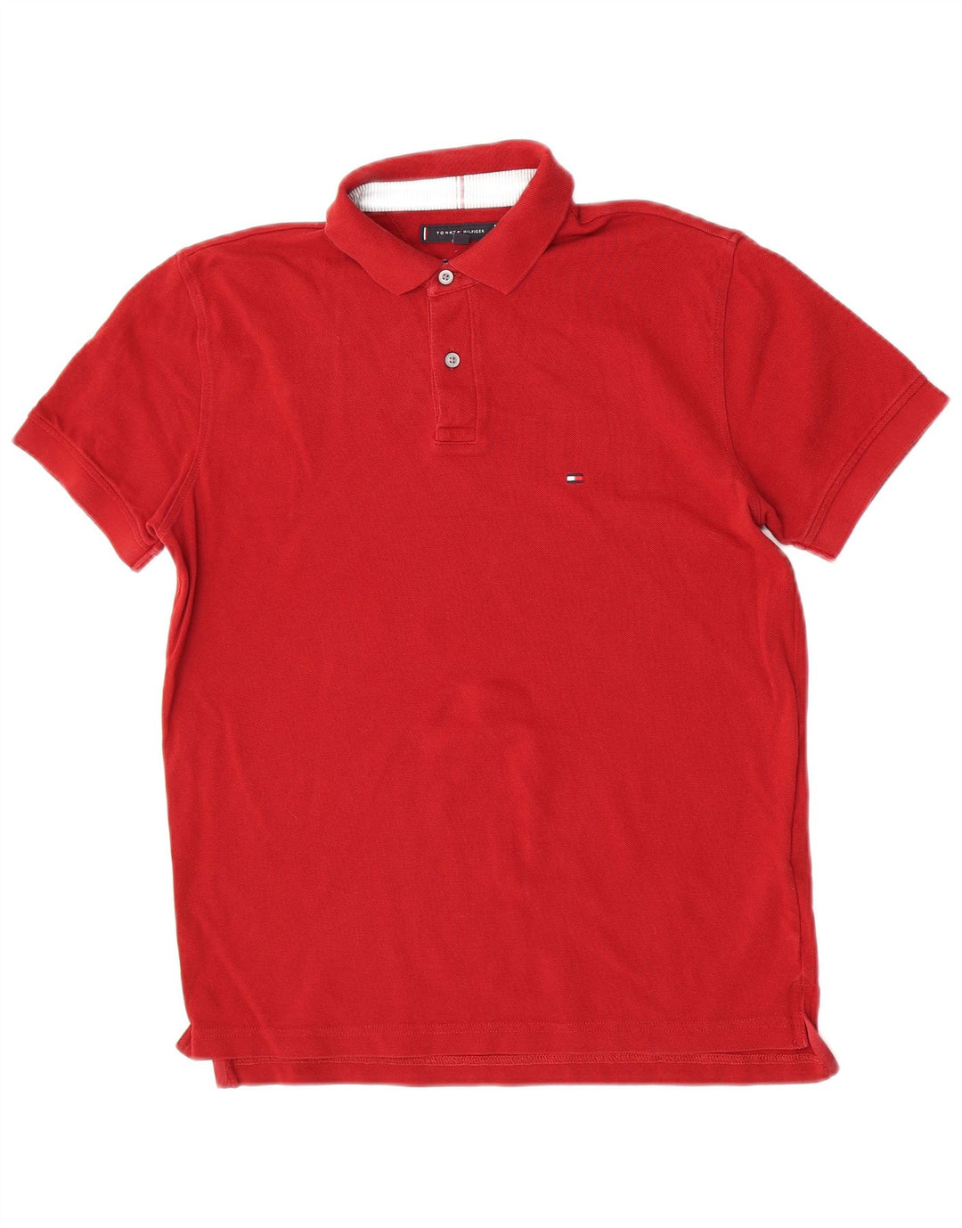 Polo da uomo vestibilità regolare Tommy Hilfiger in cotone bordeaux medio