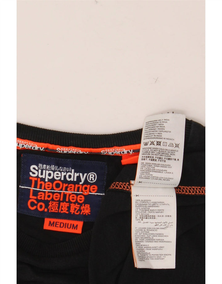 T-shirt da uomo SUPERDRY Top in cotone nero medio
