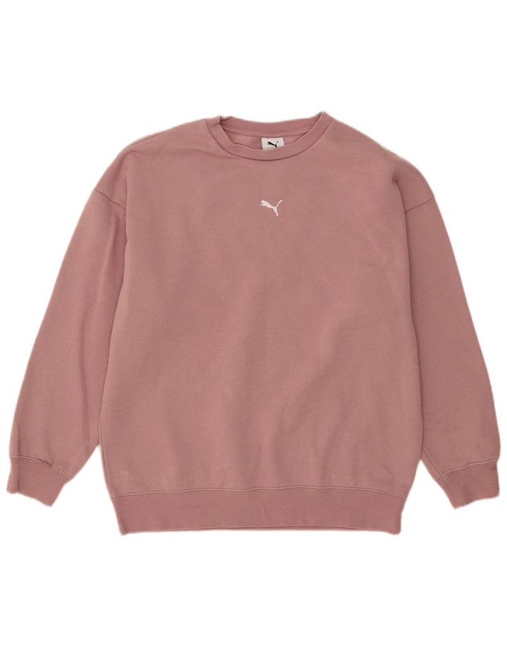 Felpa oversize da donna Puma UK 10 Small Pink Cotton