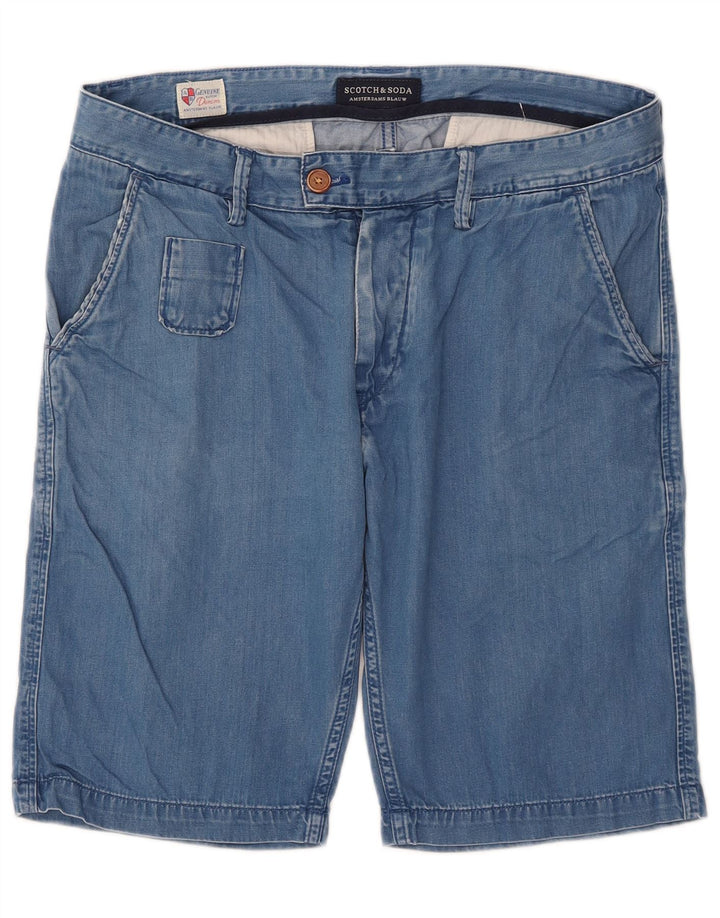 Pantaloncini di jeans da uomo Scotch & Soda W32 cotone blu medio