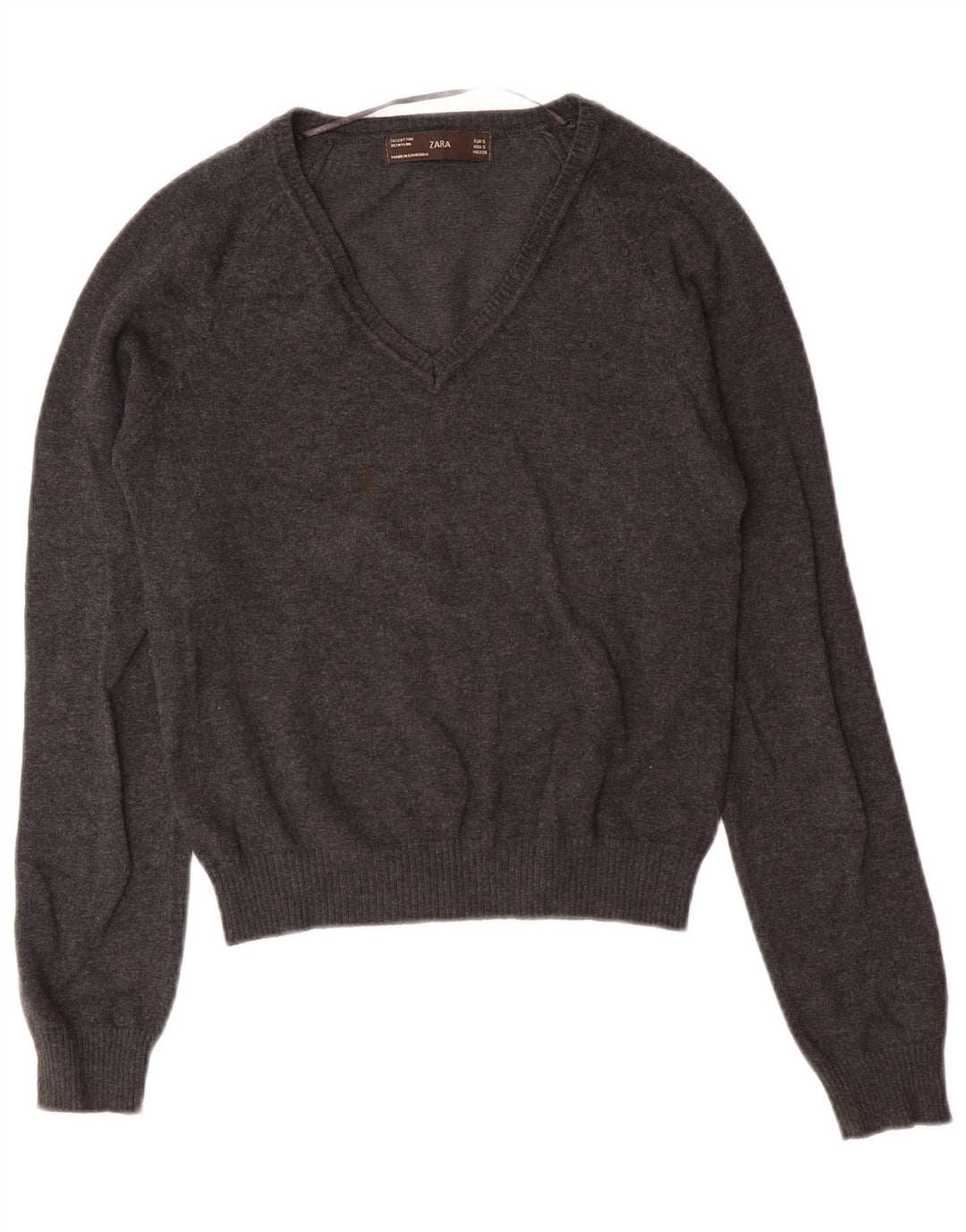 Maglione Zara per ragazzi con scollo a V 7-8 anni piccolo in cotone grigio