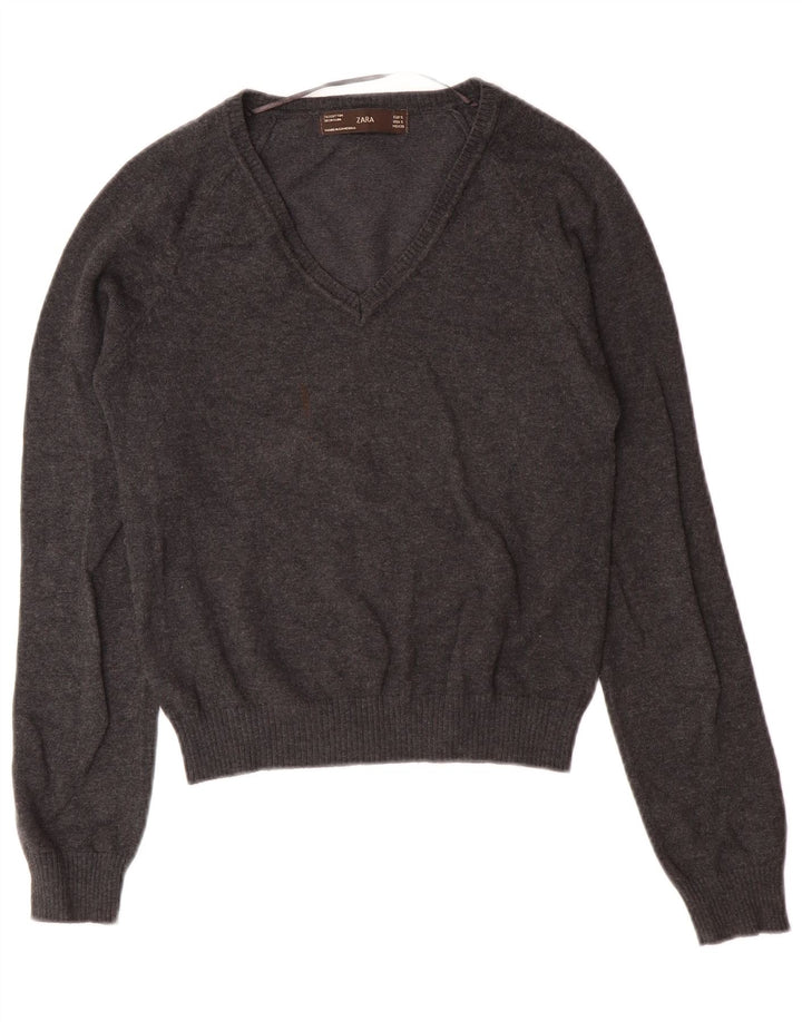 Maglione Zara per ragazzi con scollo a V 7-8 anni piccolo in cotone grigio