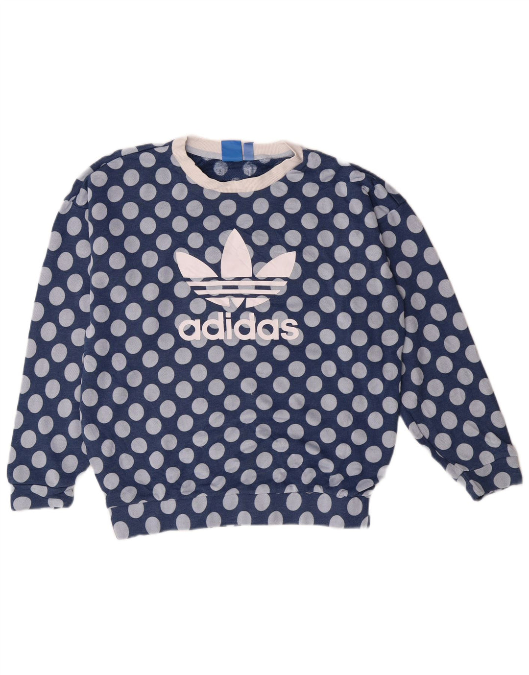 Felpa grafica da donna Adidas Jumper UK 10 Small Blue Poliestere