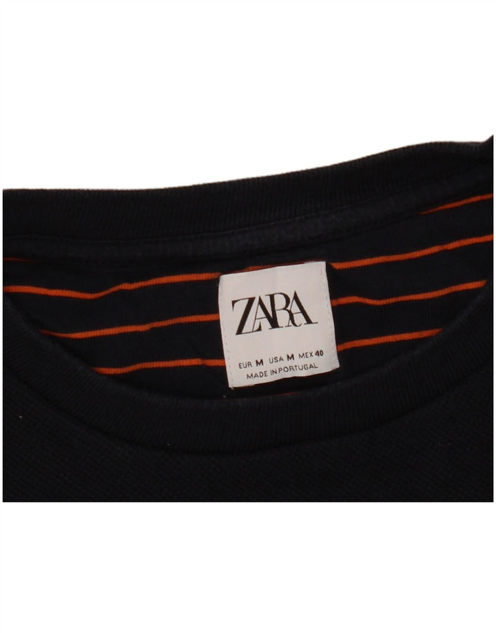 Felpa Zara Da Uomo Maglione Medio Blu Navy