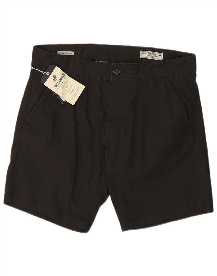 JACK & JONES Pantaloncini chino vestibilità regolare da uomo W36 grandi in cotone nero