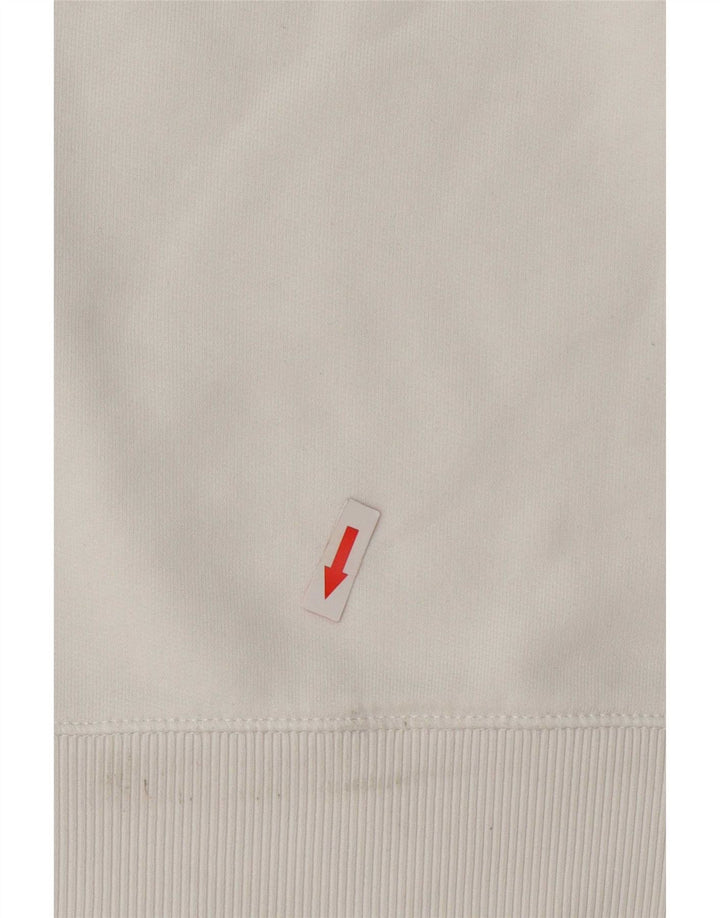 Hugo Boss Womens Hoodie Jumper UK 14 Medium White Cotton