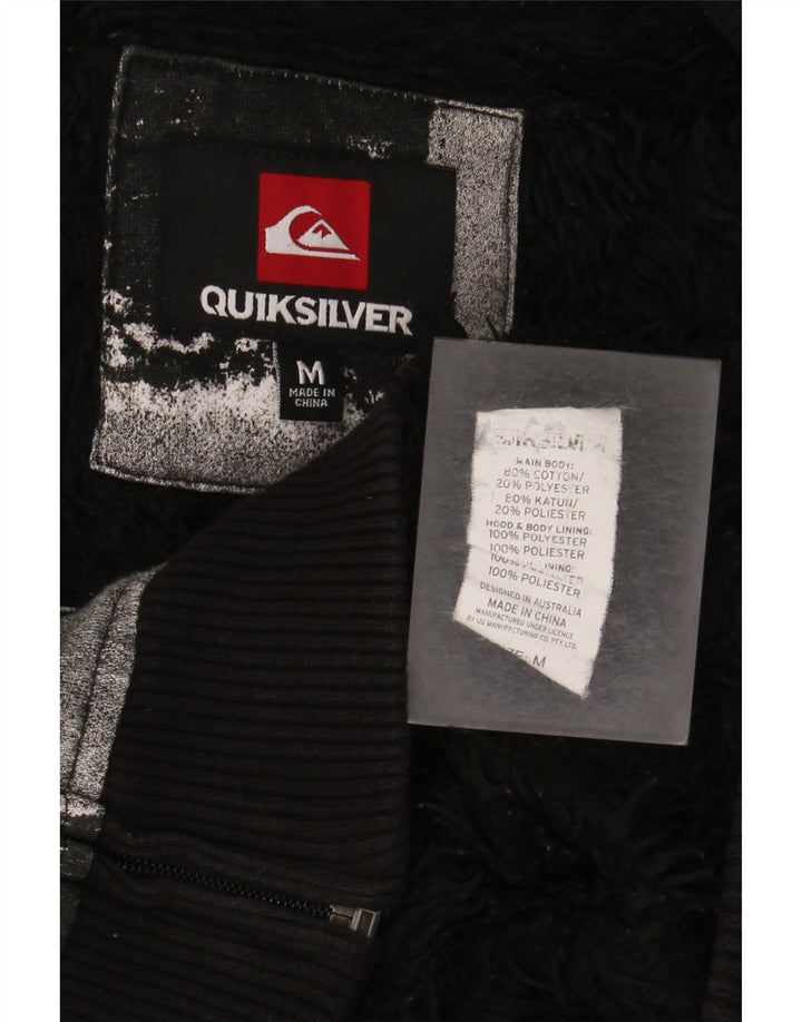 Maglione con cappuccio e zip da uomo Quiksilver in cotone a quadretti nero medio