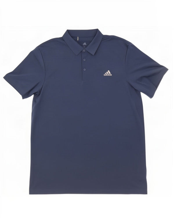 Polo Adidas da uomo XL in poliestere blu navy