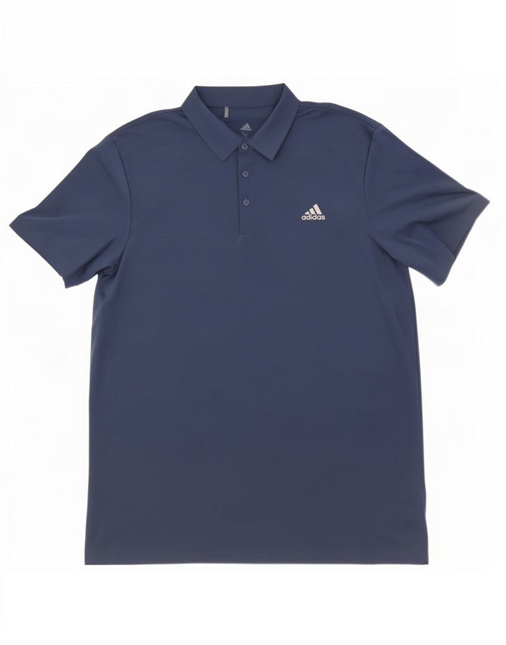 Polo Adidas da uomo XL in poliestere blu navy