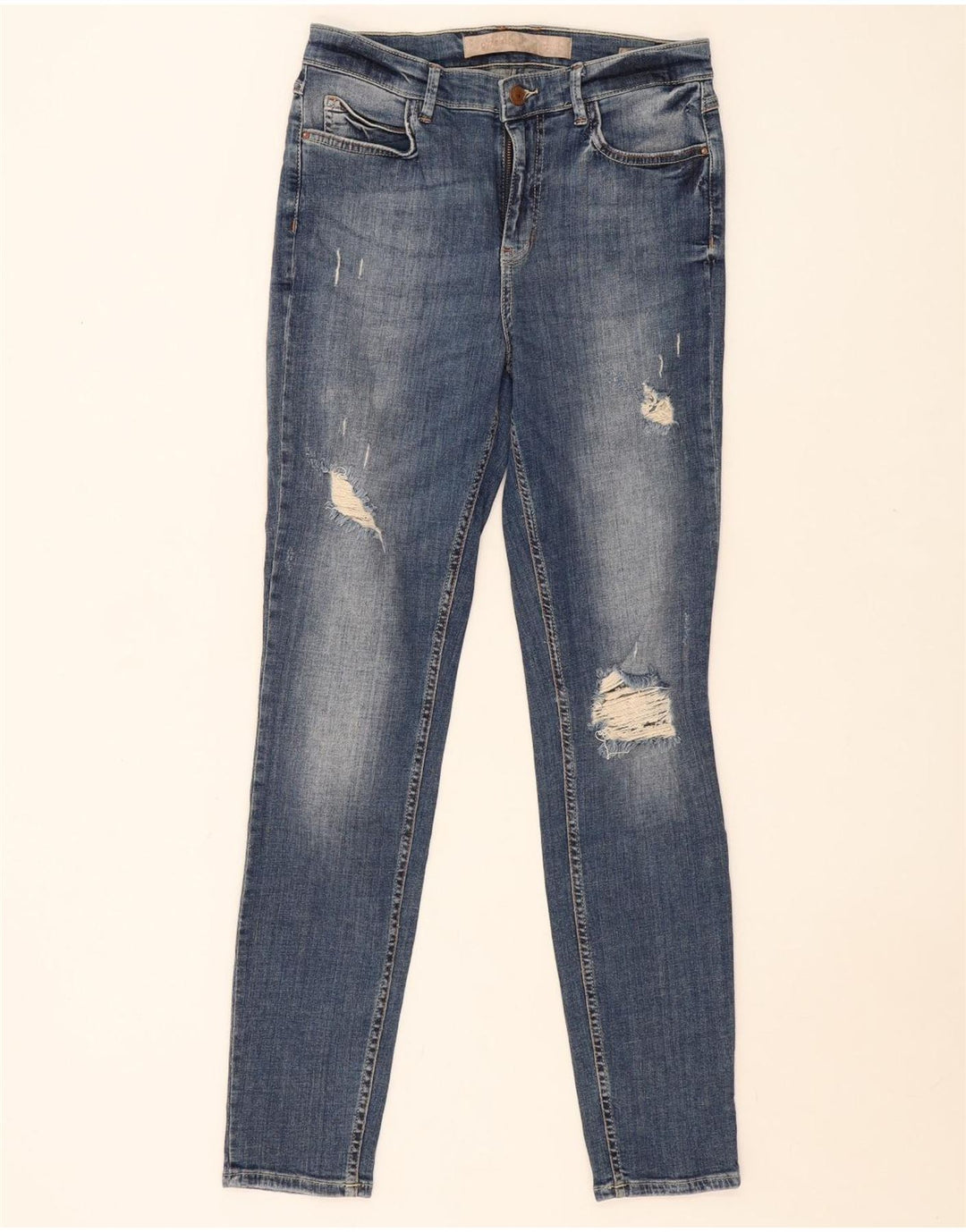 Jeans skinny effetto consumato GUESS da donna W30 L30 Blu