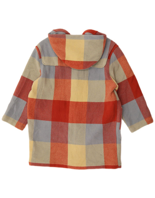 Montgomery con cappuccio da donna Benetton UK 16 grande lana scozzese multicolore