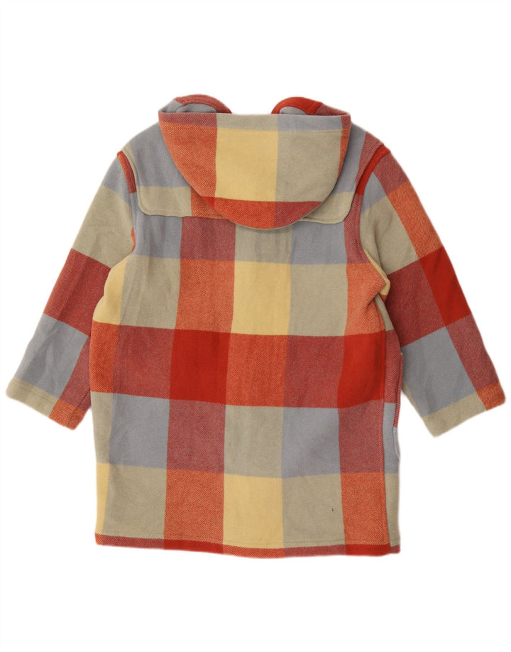 Montgomery con cappuccio da donna Benetton UK 16 grande lana scozzese multicolore