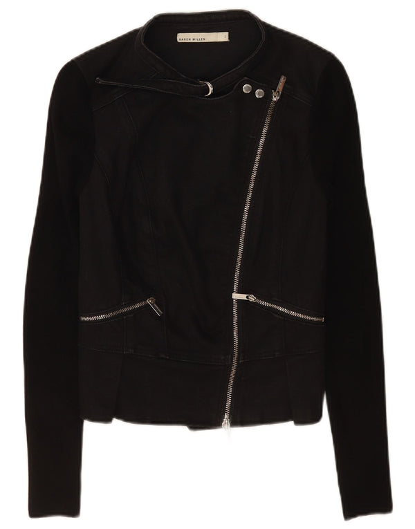 Giacca da motociclista corta da donna Karen Millen US 1 2XS Nera