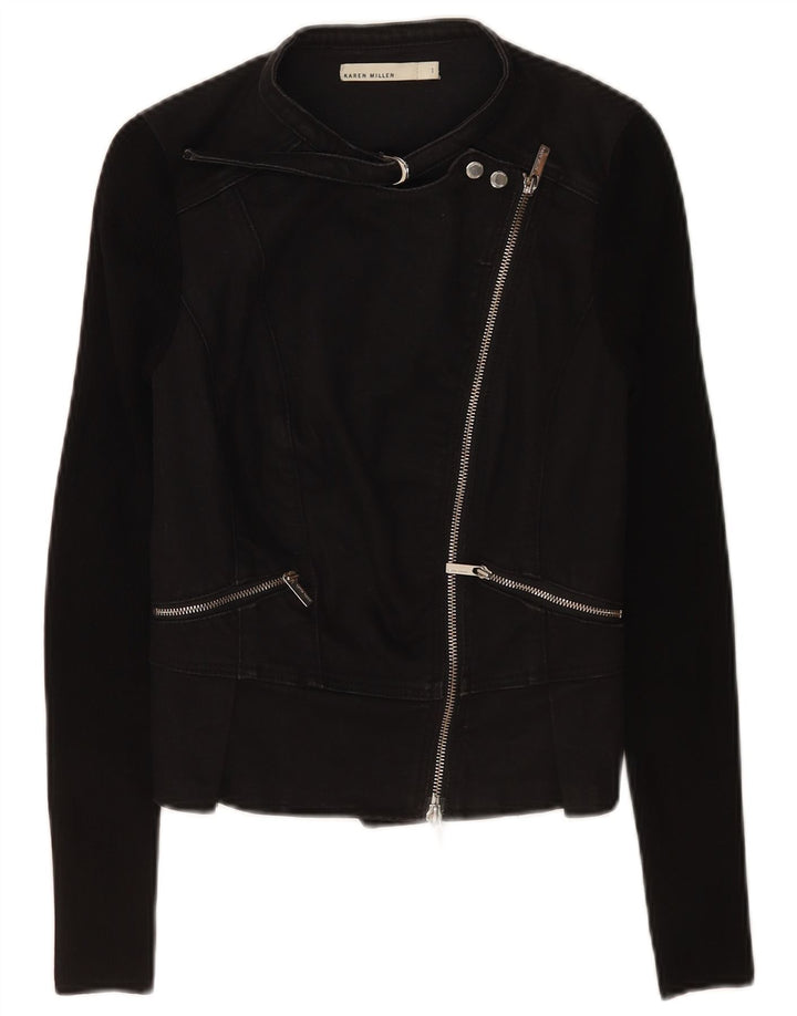 Giacca da motociclista corta da donna Karen Millen US 1 2XS Nera