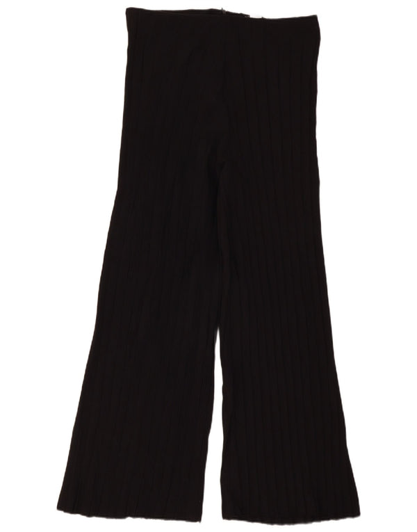 Pantaloni casual a gamba larga a vita alta da donna Zara Large W30 L29 neri