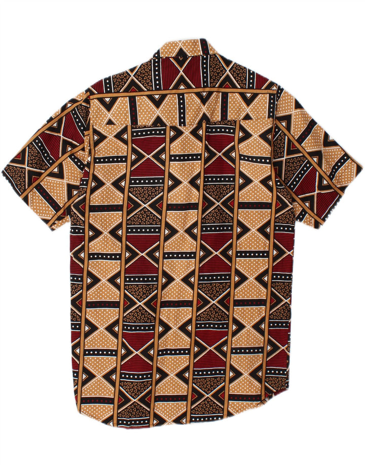 VINTAGE Mens Short Sleeve Shirt Medium Multicoloured Geometric Cotton Vintage Vintage and Second-Hand Vintage from Messina Hembry 