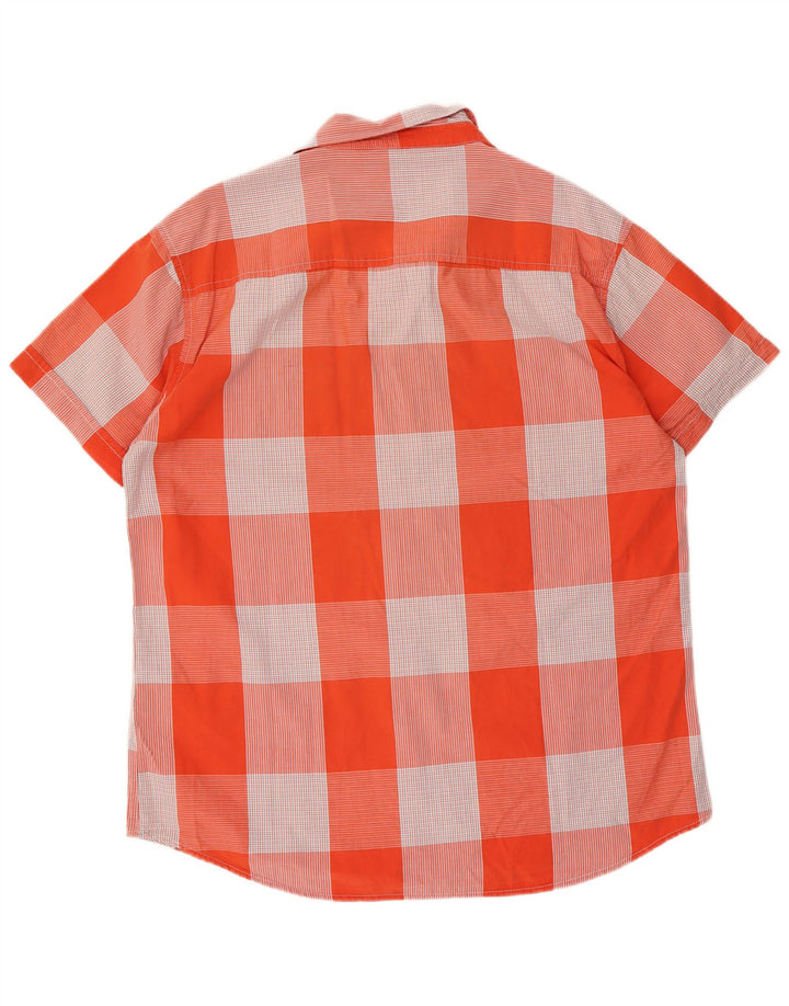 Camicia Wrangler da uomo a maniche corte vestibilità regolare 2XL cotone a quadri arancione
