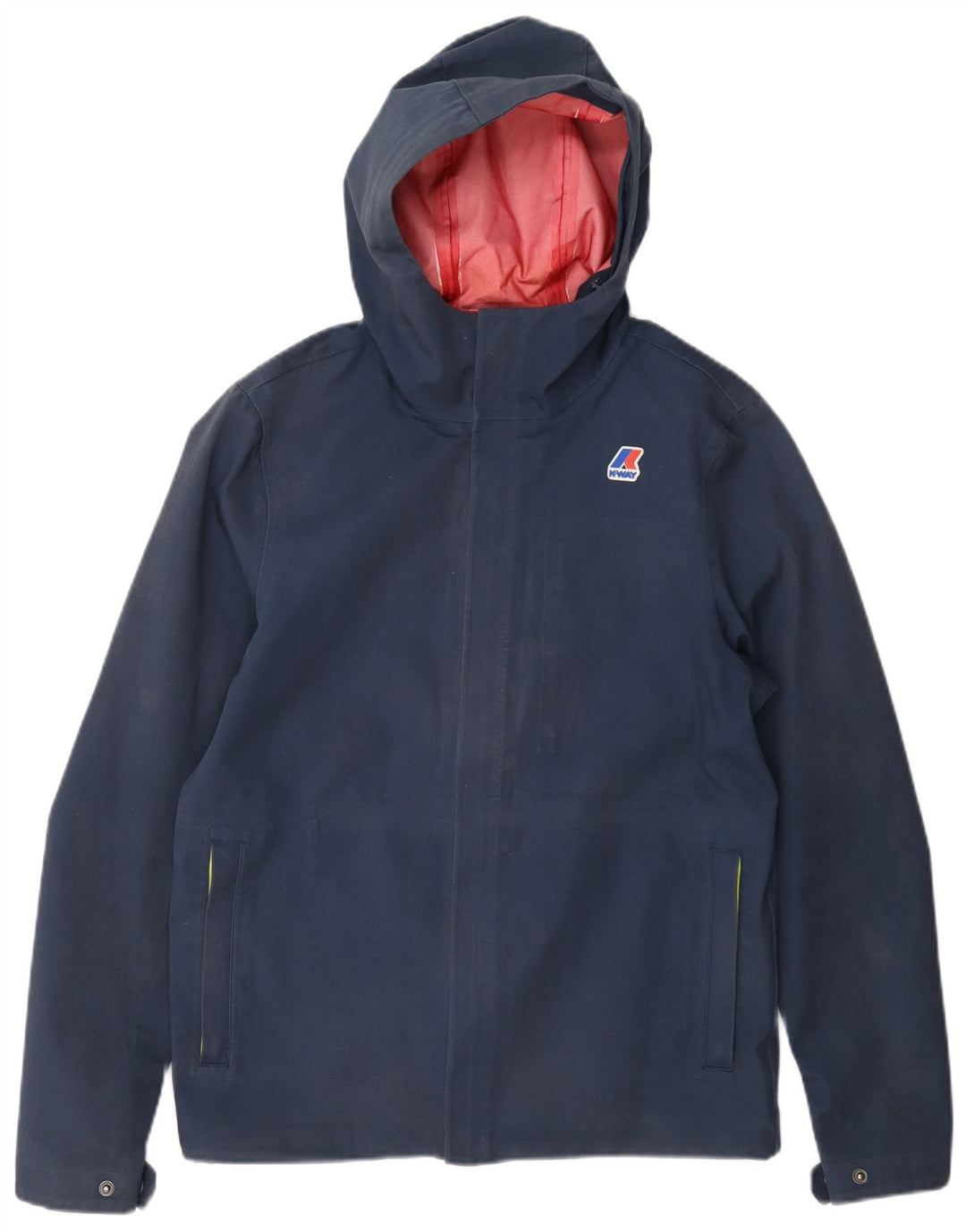 Giacca antipioggia con cappuccio da uomo K-Way UK 38 medio cotone blu navy