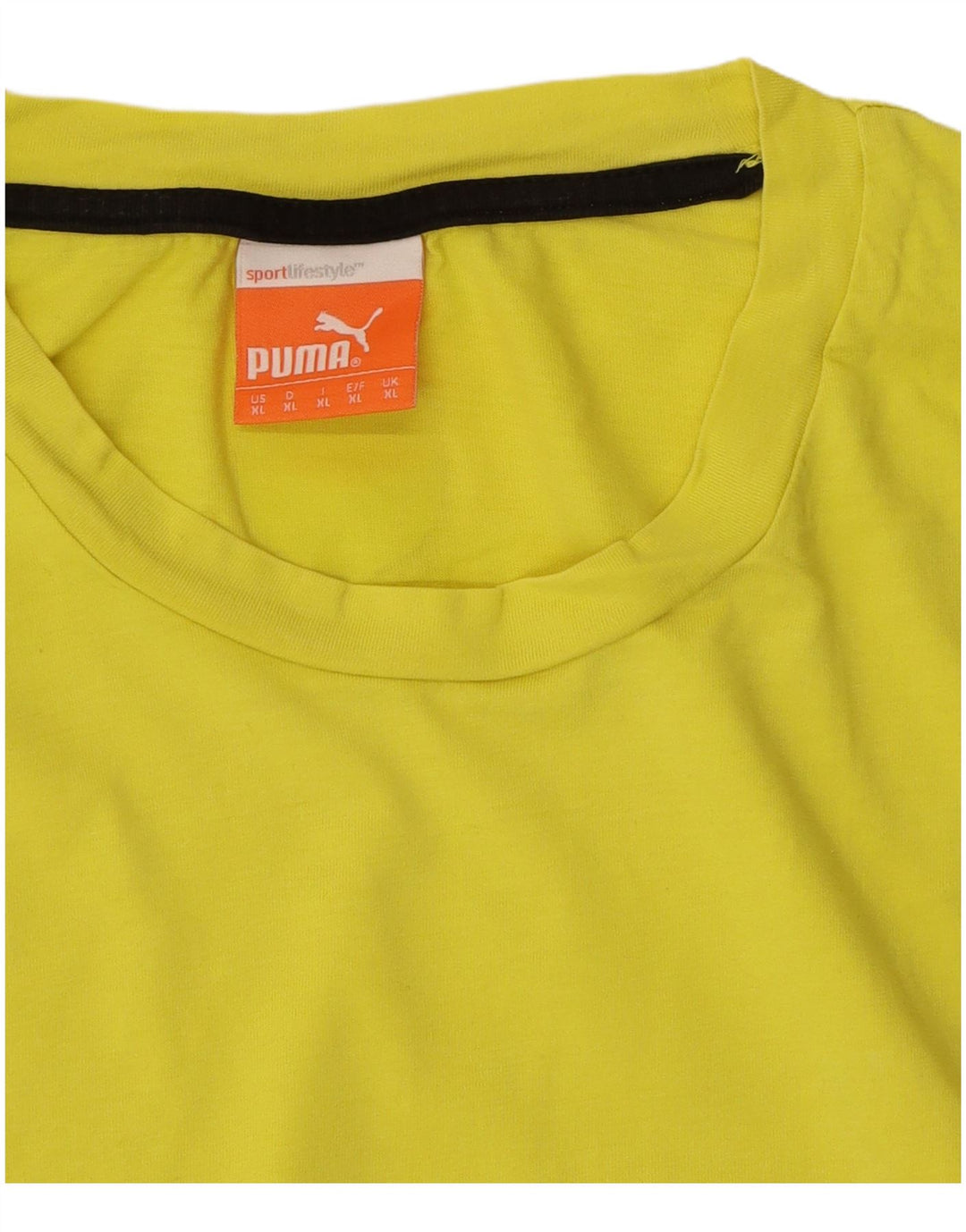 PUMA Mens Graphic T-Shirt Top XL Yellow