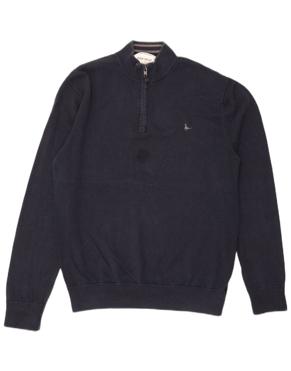 Maglione maglione con zip da uomo Jack Wills XL in cotone blu navy