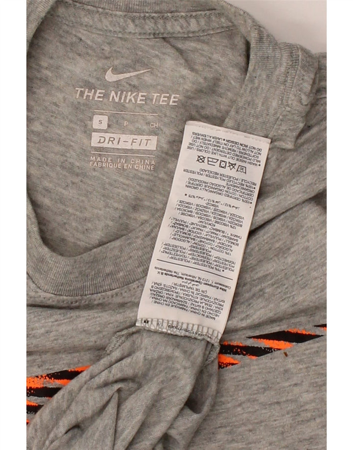 NIKE Mens Dri Fit Graphic T-Shirt Top Small Grey Polyester Vintage Nike and Second-Hand Nike from Messina Hembry 