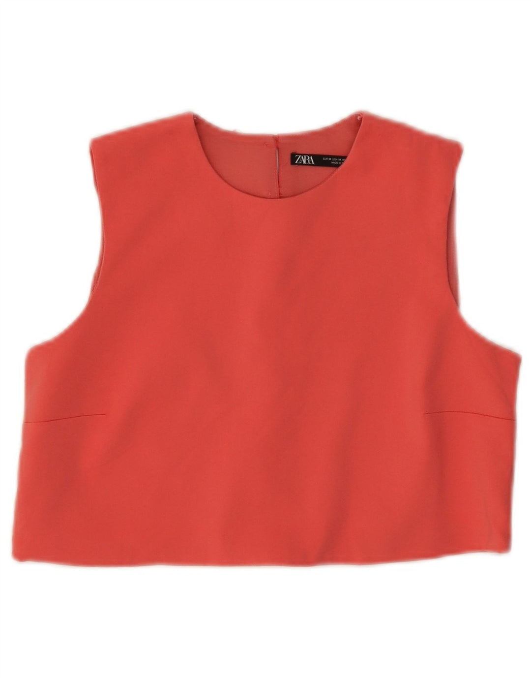Top corto senza maniche da donna Zara UK 12 cotone rosa medio