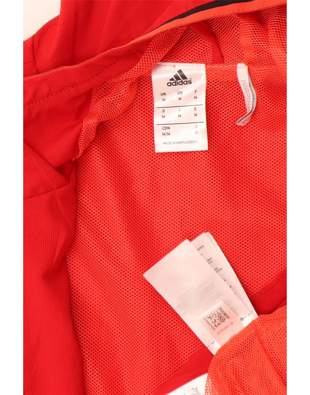 Giacca antipioggia Adidas Climacool Graphic con cappuccio da uomo UK 38 poliestere rosso medio